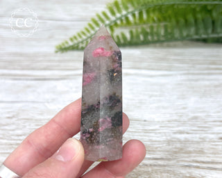 Ice Rhodonite | Rhodonite in Quartz Tower #3