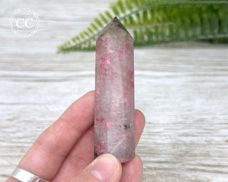 Ice Rhodonite | Rhodonite in Quartz Tower #7