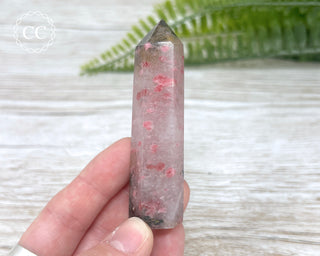 Ice Rhodonite | Rhodonite in Quartz Tower #7