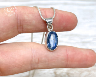 Blue Kyanite Faceted Silver Necklace #1