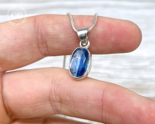 Blue Kyanite Faceted Silver Necklace #1