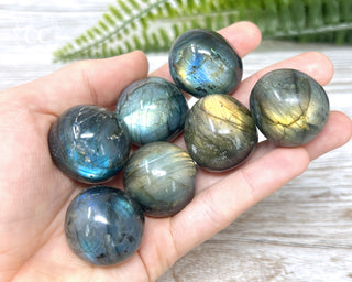 Chunky Labradorite Pebbles in hand