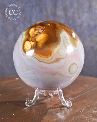 Large Carnelian x Pink Agate Sphere #3