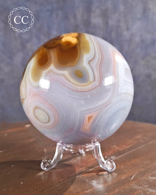 Large Carnelian x Pink Agate Sphere #3