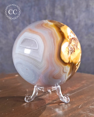 Large Carnelian x Pink Agate Sphere #3