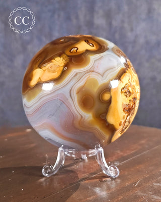 Large Carnelian x Pink Agate Sphere #3