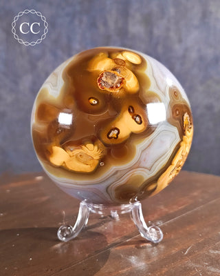 Large Carnelian x Pink Agate Sphere #3