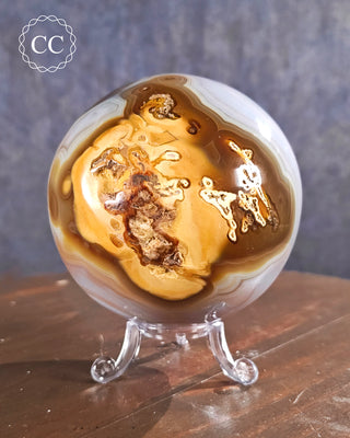 Large Carnelian x Pink Agate Sphere #3
