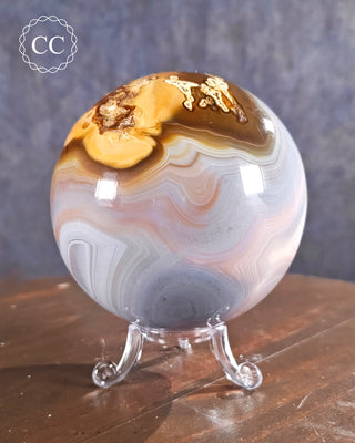 Large Carnelian x Pink Agate Sphere #3