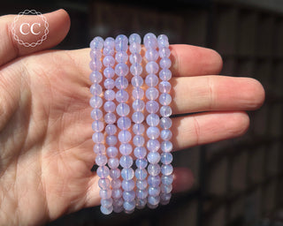 Lavender Moon Quartz Beaded Bracelet