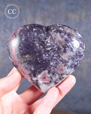 Lepidolite and Pink Tourmaline Heart #1