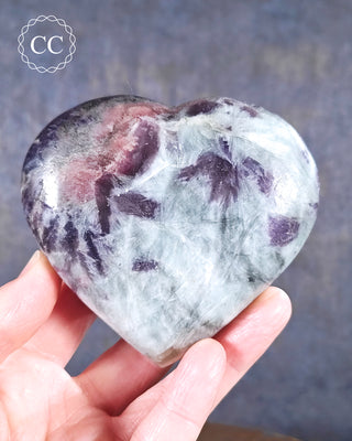 Lepidolite and Pink Tourmaline Heart #1