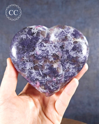 Lepidolite and Pink Tourmaline Large Heart #3