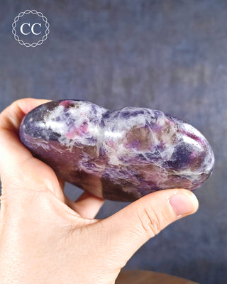 Lepidolite and Pink Tourmaline Large Heart #3