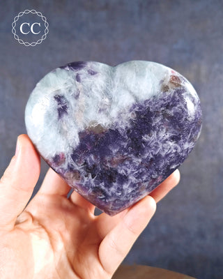 Lepidolite and Pink Tourmaline Large Heart #4