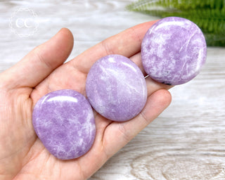 Lilac Lepidolite Palm Stone