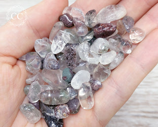 Lodolite / Garden Quartz Crystal Chips in hand