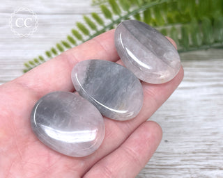 Luna Rose Quartz Palm Stone