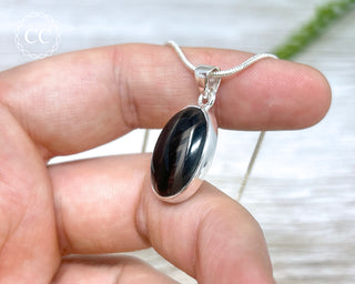 Midnight Lace Obsidian Silver Necklace #1