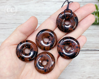 Mahogany Obsidian Donut Necklace