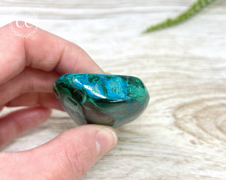 Malachite & Chrysocolla Polished Freeform #9