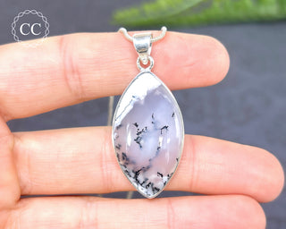 Merlinite | Dendritic Opal Silver Necklace #1