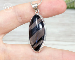 Midnight Lace Obsidian Silver Necklace #4