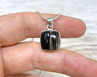 Midnight Lace Obsidian Silver Necklace #3