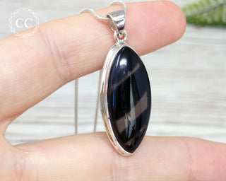 Midnight Lace Obsidian Silver Necklace #4