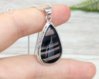 Midnight Lace Obsidian Silver Necklace #1