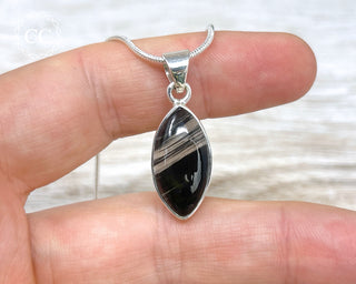 Midnight Lace Obsidian Silver Necklace #4