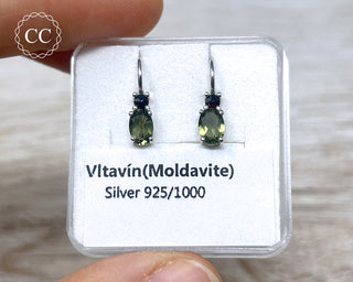 Moldavite Silver Earrings #2