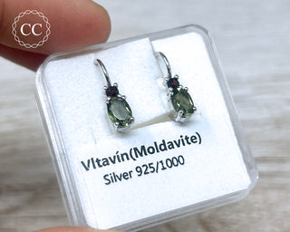 Moldavite Silver Earrings #2