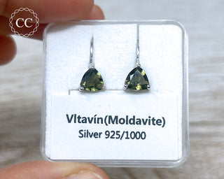 Moldavite Silver Earrings #3