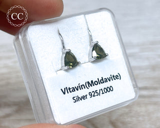 Moldavite Silver Earrings #3