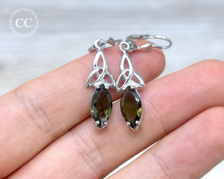 Moldavite Silver Earrings #1