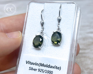 Moldavite Silver Earrings #4