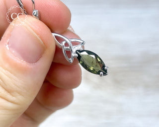 Moldavite Silver Earrings #1