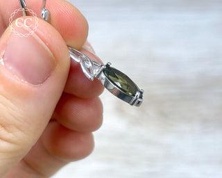 Moldavite Silver Earrings #1