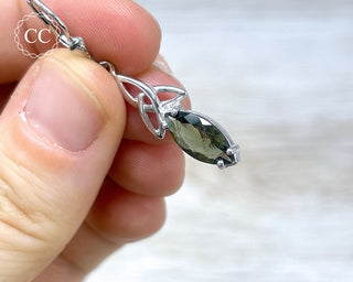 Moldavite Silver Earrings #1