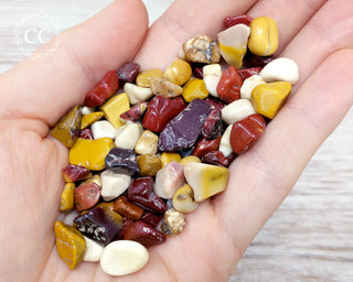 Mookaite Crystal Chips in hand