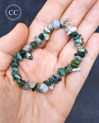 Moss Agate Gemchip Bracelet