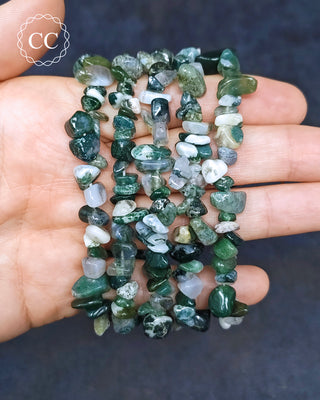 Moss Agate Gemchip Bracelets on hand