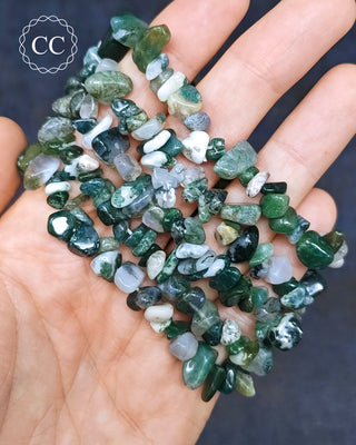 Moss Agate Gemchip Bracelet