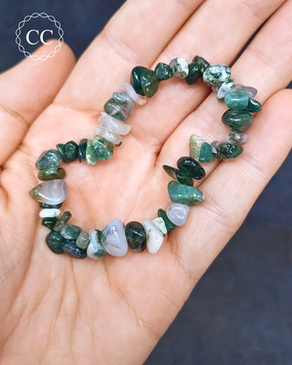 Moss Agate Gemchip Bracelet
