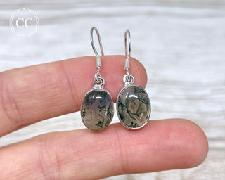 Moss Agate Silver Earrings #2