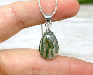 Moss Agate Silver Necklace #2