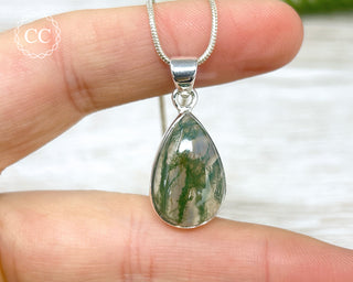 Moss Agate Silver Necklace #2