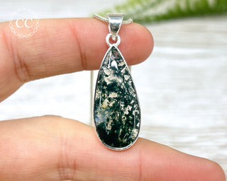 Moss Agate Silver Necklace #1