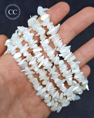 Mother of Pearl Gemchip Bracelets in hand